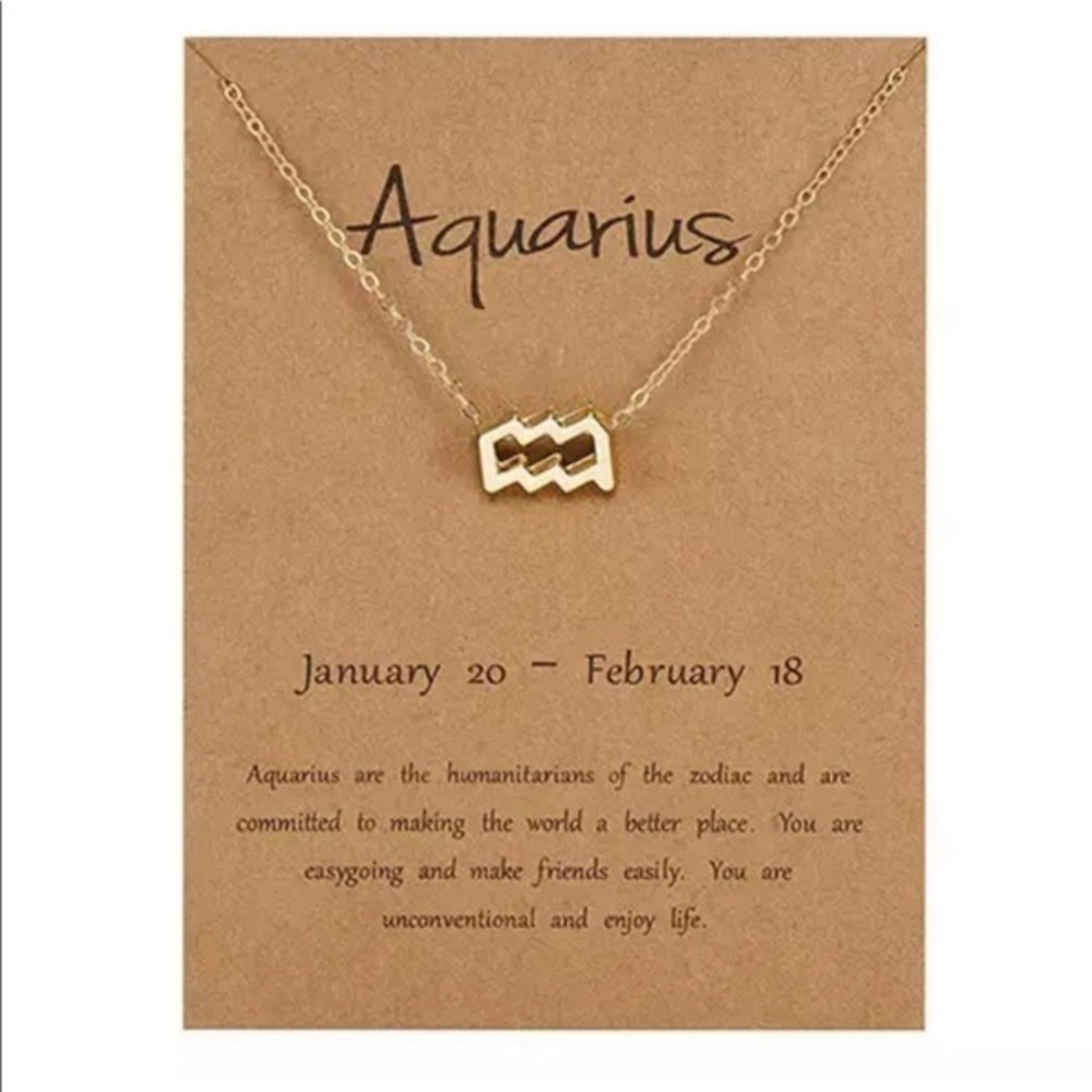 3/$30 ♒️ Aquarius Pendant Zodiac Necklace